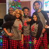 Personalized Plaid Christmas Tree Matching Family Pajama Set - Grey/Black