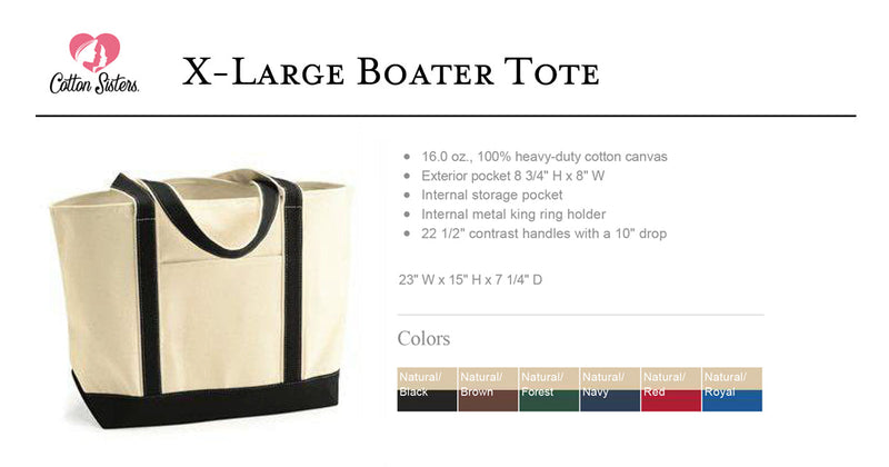 Little Rock Chapter NCL Canvas Boat Tote