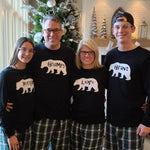 Christmas Mama and Papa Bear Matching Family Pajamas - Red and Navy