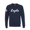 Loyola Baseball Sponge Fleece Raglan Crewneck Sweatshirt with Number
