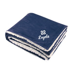 Loyola Baseball Monogrammed Sherpa Lined Fleece Blanket