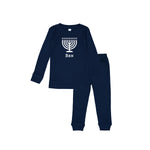Personalized Menorah Pajama Set - Navy Pants