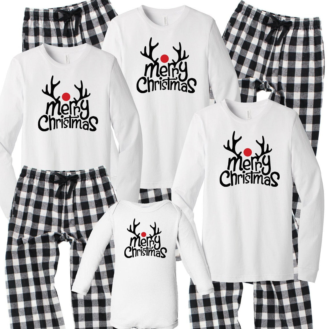 Full Set Matching Christmas Pajama Set Plaid Cotton PJ Pants -  Norway