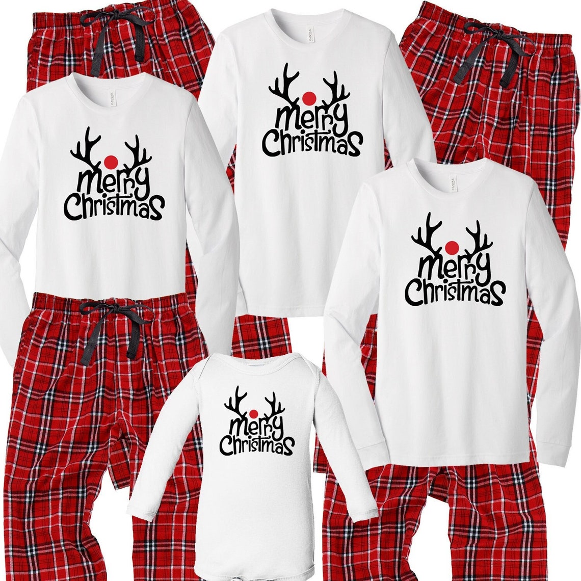 Full Set Matching Christmas Pajama Set Plaid Cotton PJ Pants -  Norway