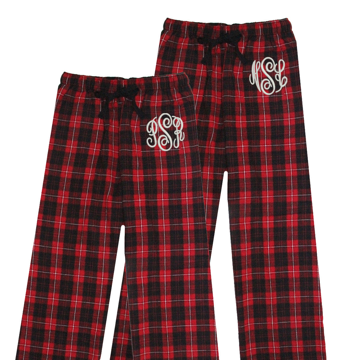 Cotton Sisters Monogrammed Flannel Matching Family Pajama Set - Classic Monogram