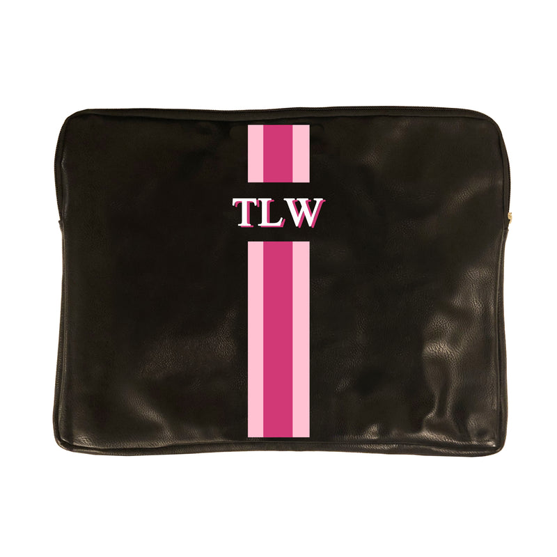 Monogrammed Vegan Leather Laptop Pouch