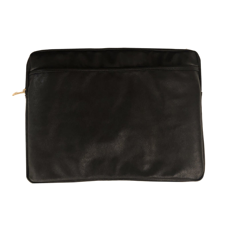 Monogrammed Vegan Leather Laptop Pouch