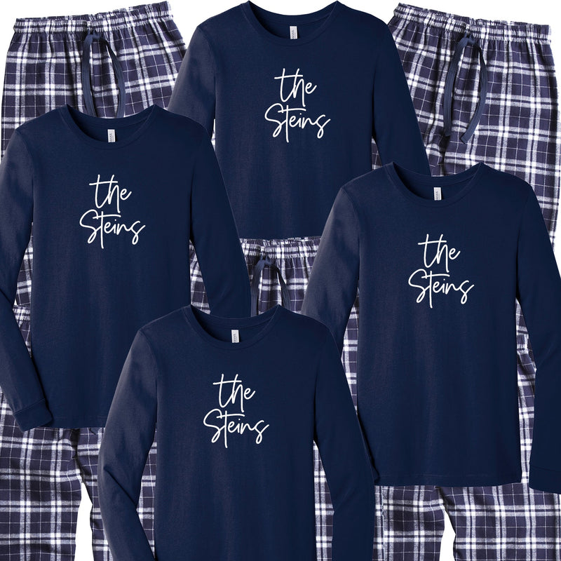Personalized Family Matching Pajama Set - Holly Script