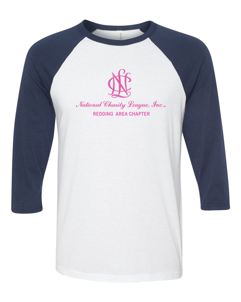 Redding Area Chapter NCL Three Quarter Sleeve Baseball T-Shirt