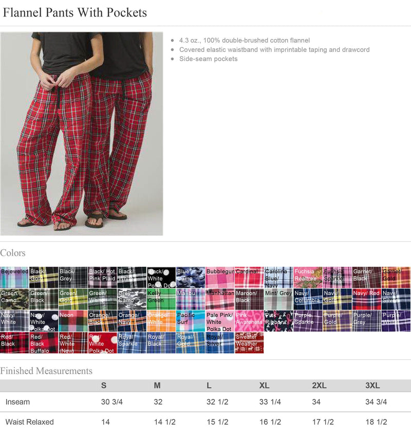 Personalized Flannel Pajama Pants - Plaid