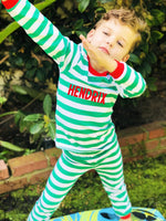 Personalized Striped Christmas Pajamas - Kids and Adult
