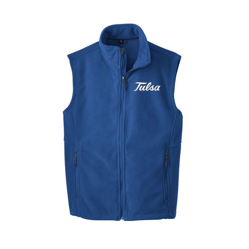 University of Tulsa Mens Fleece Vest - Embroidered with choice of design