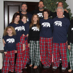 Christmas Mama and Papa Bear Matching Family Pajamas - Red and Navy