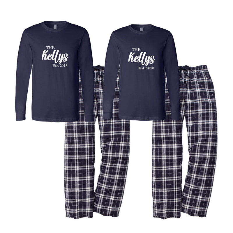 Personalized Est. Family Name Flannel Pajama Set