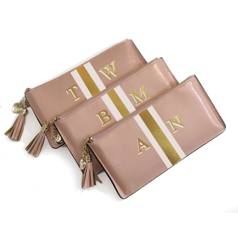 Personalized Wallet Cell Phone Wristlet - Blush