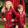 Personalized Plaid Ruffle Christmas Pajamas - Buffalo Plaid