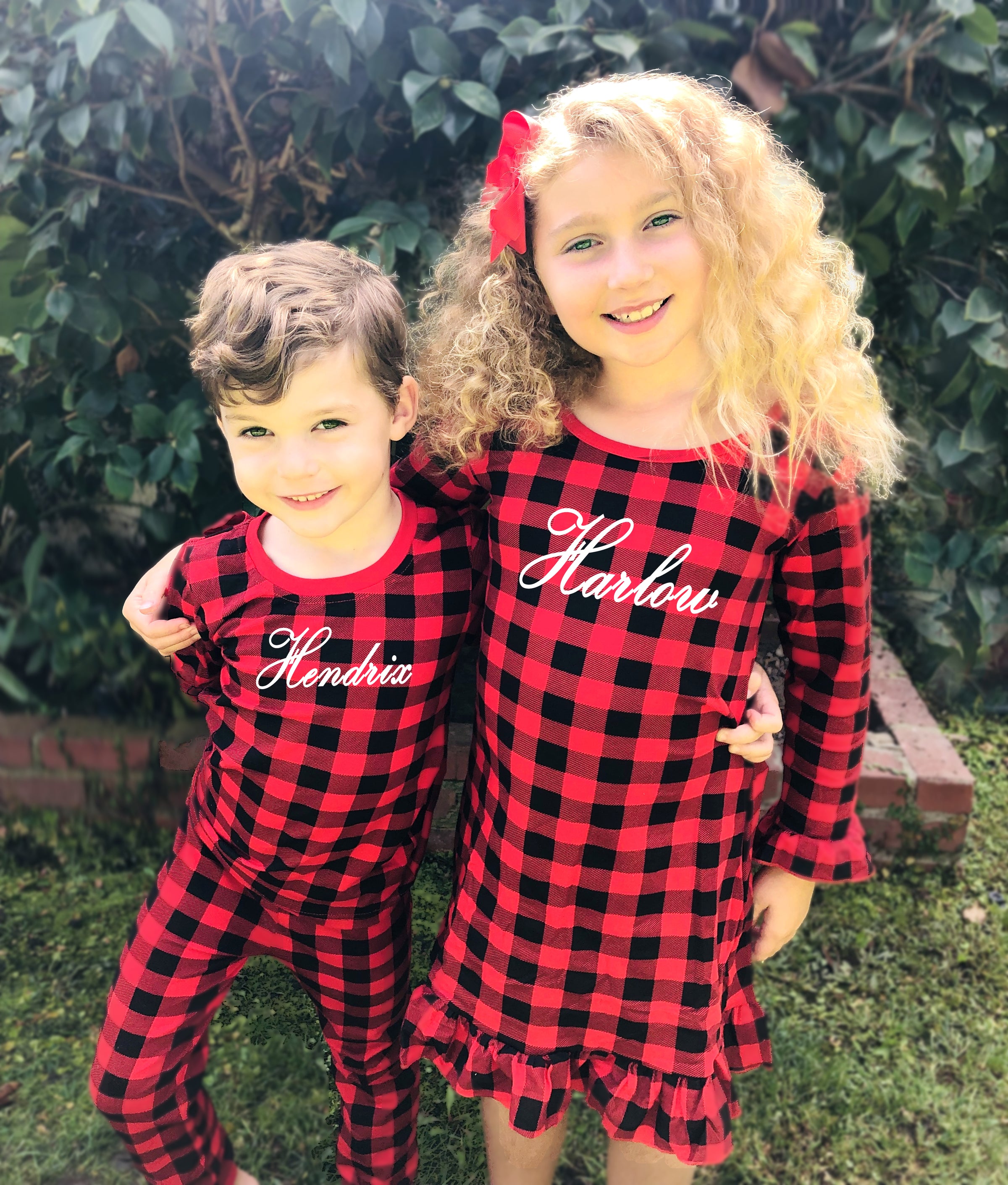 Red buffalo plaid shop pajamas onesie