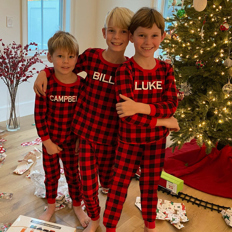 Personalized Buffalo Plaid Christmas Pajamas