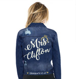 Custom Mrs. Denim Jacket with Ring and Wedding Date