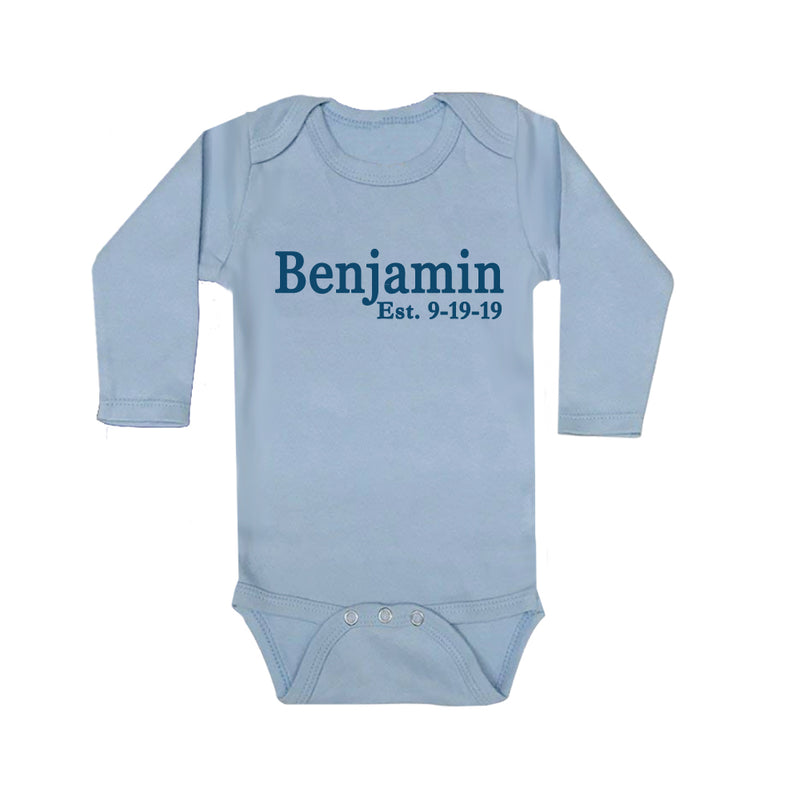 Personalized Newborn Onesie - Established