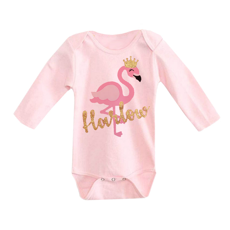 Personalized Glitter Onesie - Flamingo Kid