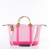Monogrammed Striped Weekender Travel Bag