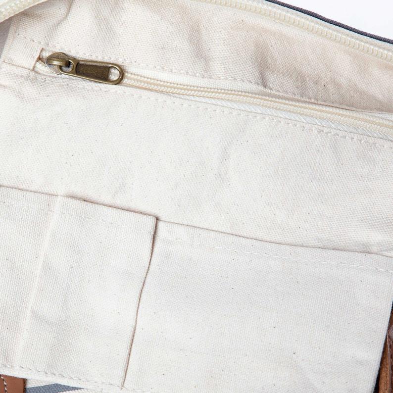 Monogrammed Striped Weekender Travel Bag