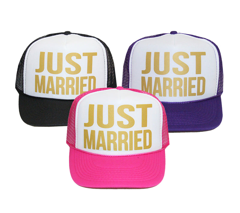 JUST MARRIED Trucker Hat