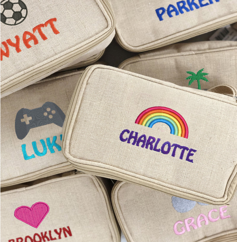 Monogrammed Jute Sleepover Kit