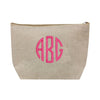 Monogrammed Jute Cosmetic Pouch