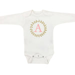 Monogrammed Metallic Initial Personalized Onesie