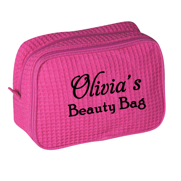 Personalized Waffle Cosmetic Beauty Bag