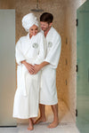 Monogrammed Terry Cloth Spa Robe with Shawl Collar
