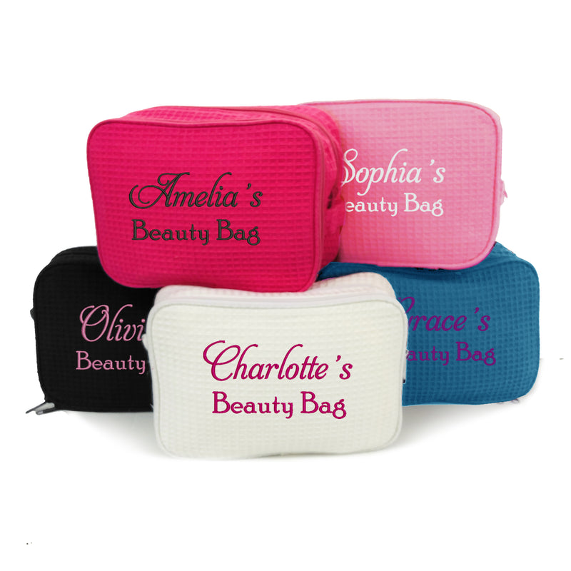 Personalized Waffle Cosmetic Beauty Bag