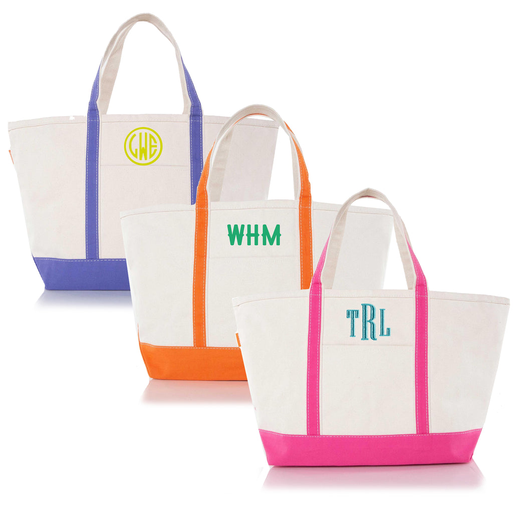 Monogrammed Classic Canvas Boat Tote – Cotton Sisters