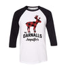 Personalized Plaid Christmas Moose Raglan - White/Black
