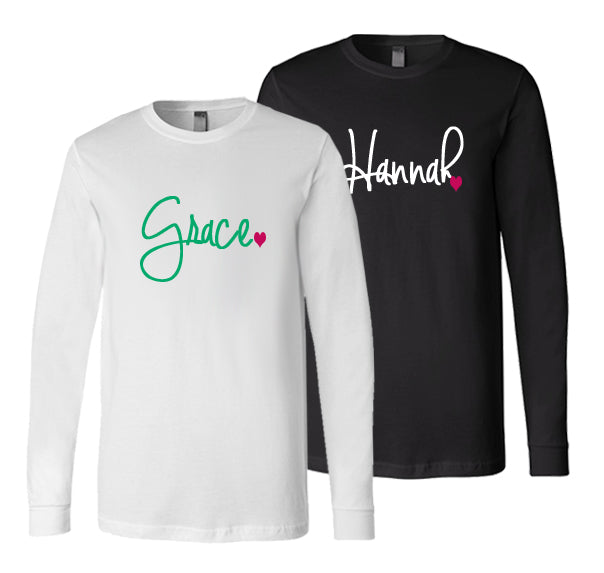 Personalized Long Sleeve Pajama Top - Name