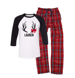 Personalized Antler Matching Family Pajamas