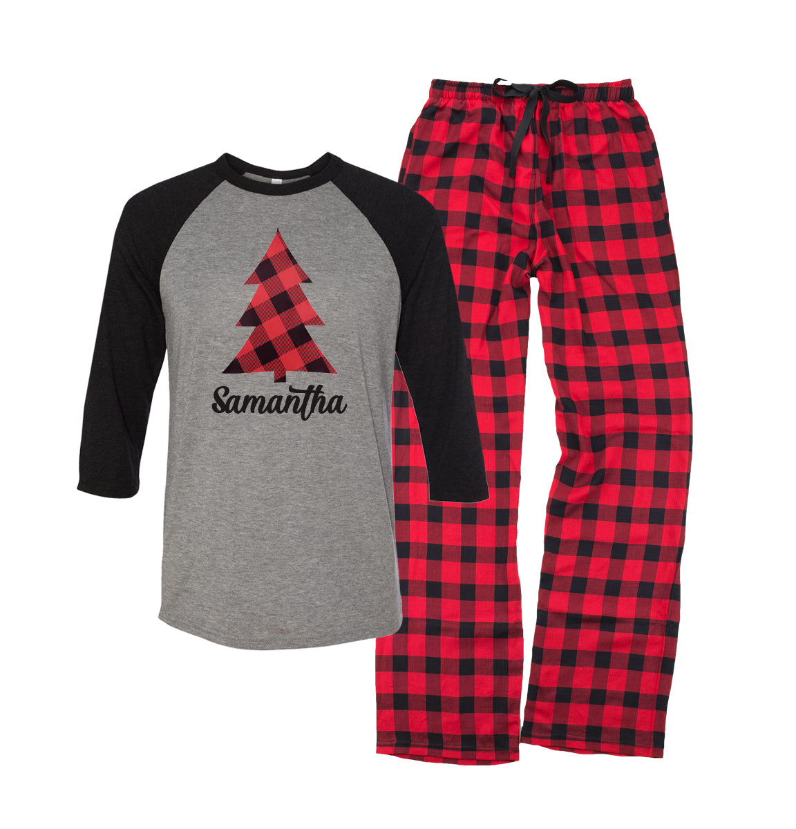 Personalized Plaid Ruffle Christmas Pajamas - Buffalo Plaid – Cotton Sisters