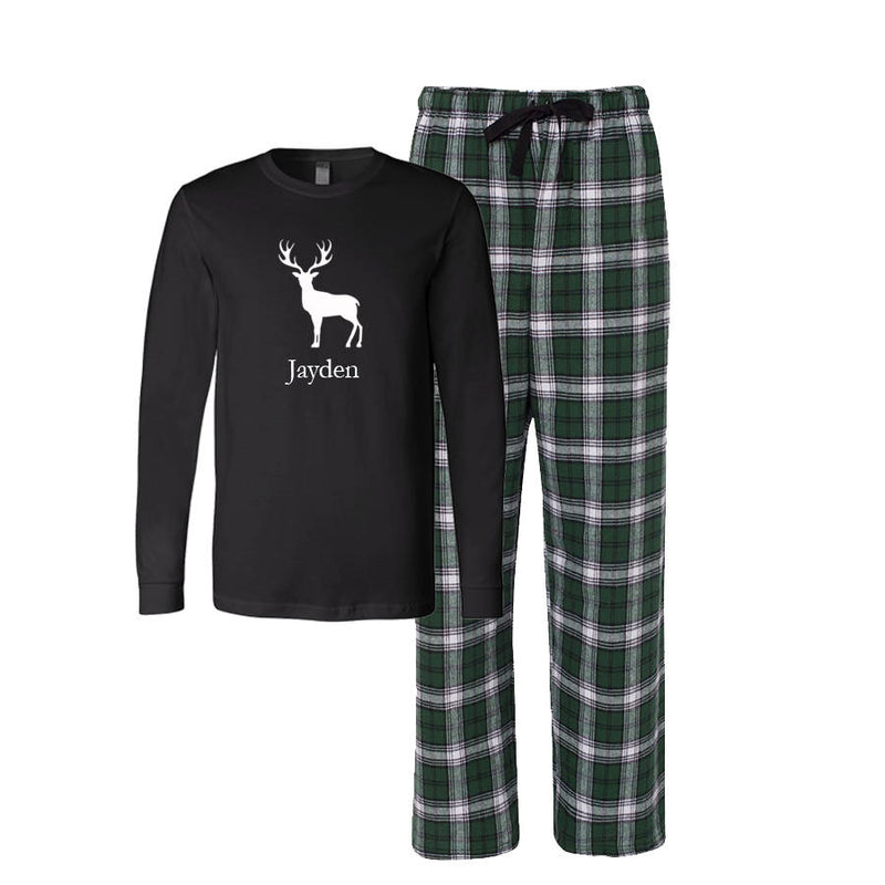 Personalized Deer Flannel Pajama Set