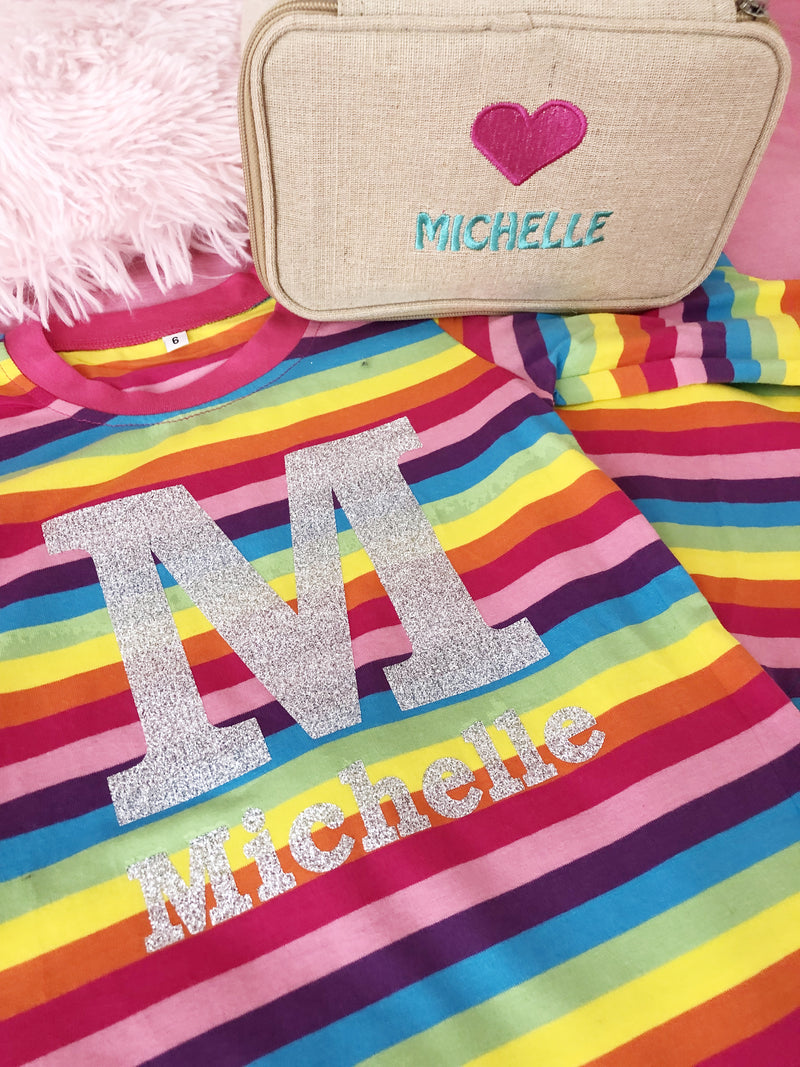 Personalized Rainbow Sherbet Pajamas