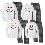 Snowman Matching Family Pajamas - Black/Charcoal Buffalo Plaid