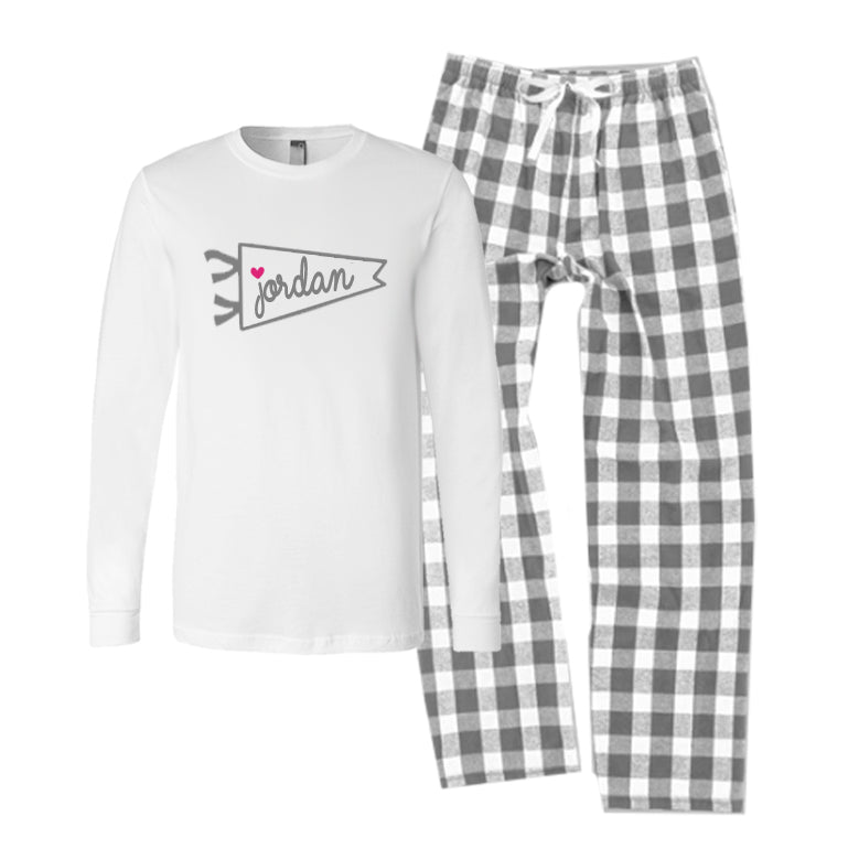 Personalized Summer Camp Pajamas - Camp Pennant Flag