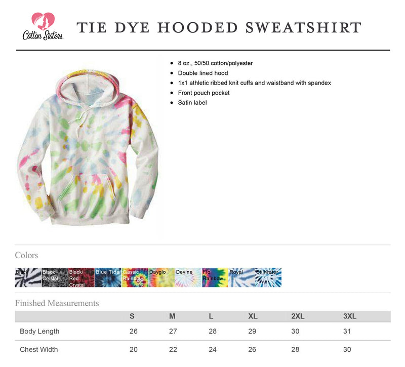 NCL Tie Dye Pullover Hoodie with Left Chest NCL Logo - Black Crystal