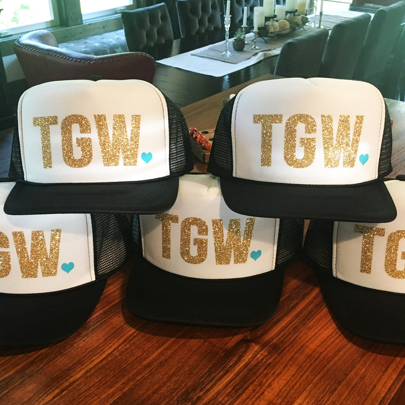 Custom Trucker Hat - BOLD TEXT with HEART
