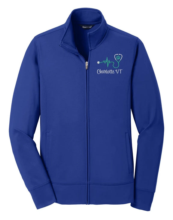 Ladies Sport-Wick® Fleece Vet Tech Track Jacket