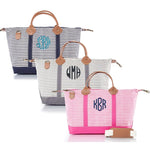 Monogrammed Striped Weekender Travel Bag